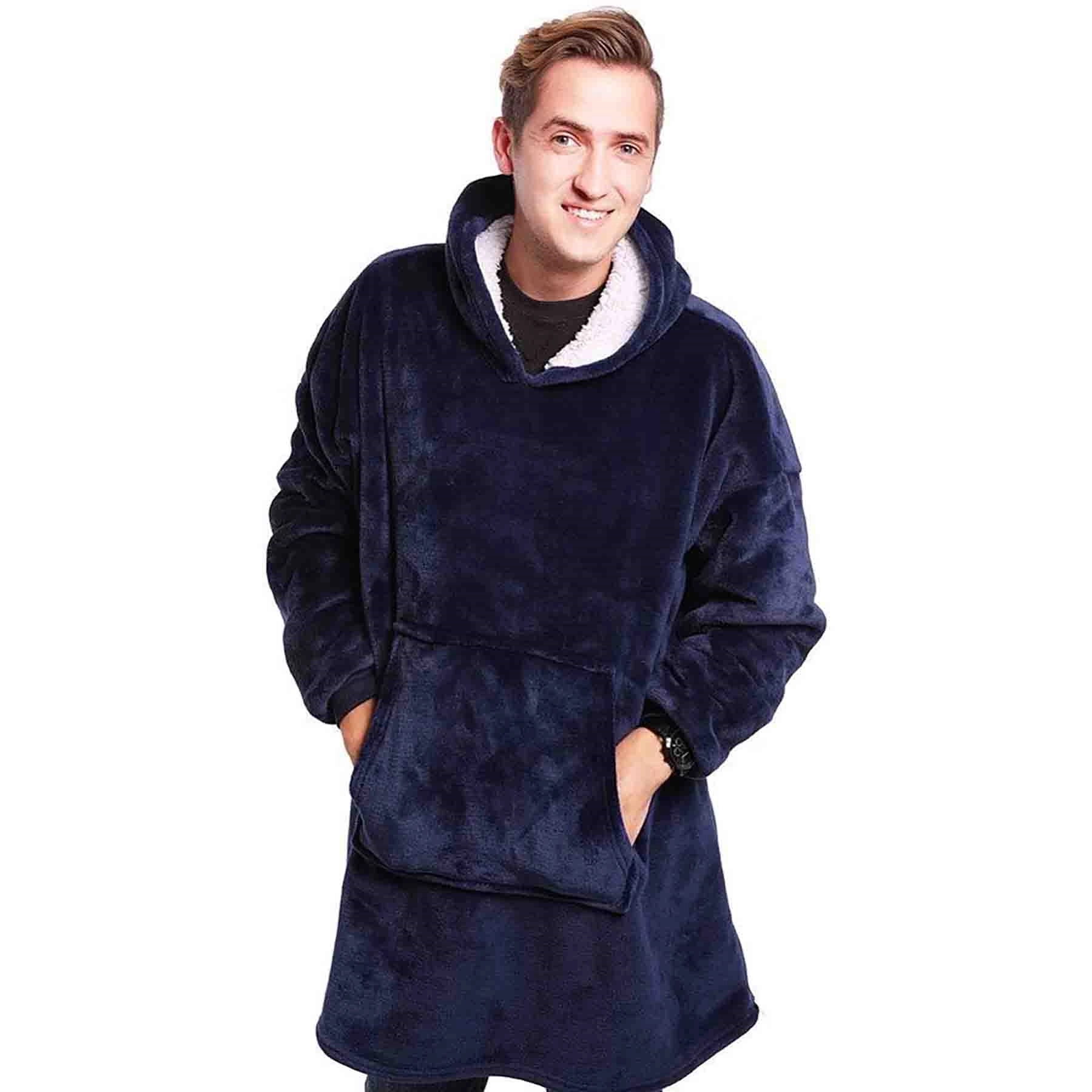 Oversized Wearable Blanket Sherpa Fleece Hoodie, custom hoodie or sweatshirt with logo imprint 3
