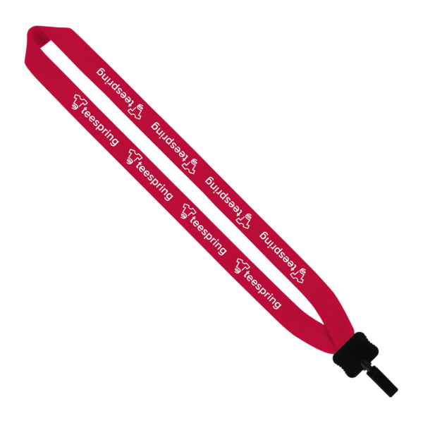 1" Cotton Lanyard with Plastic Clamshell & Bulldog Clip 1