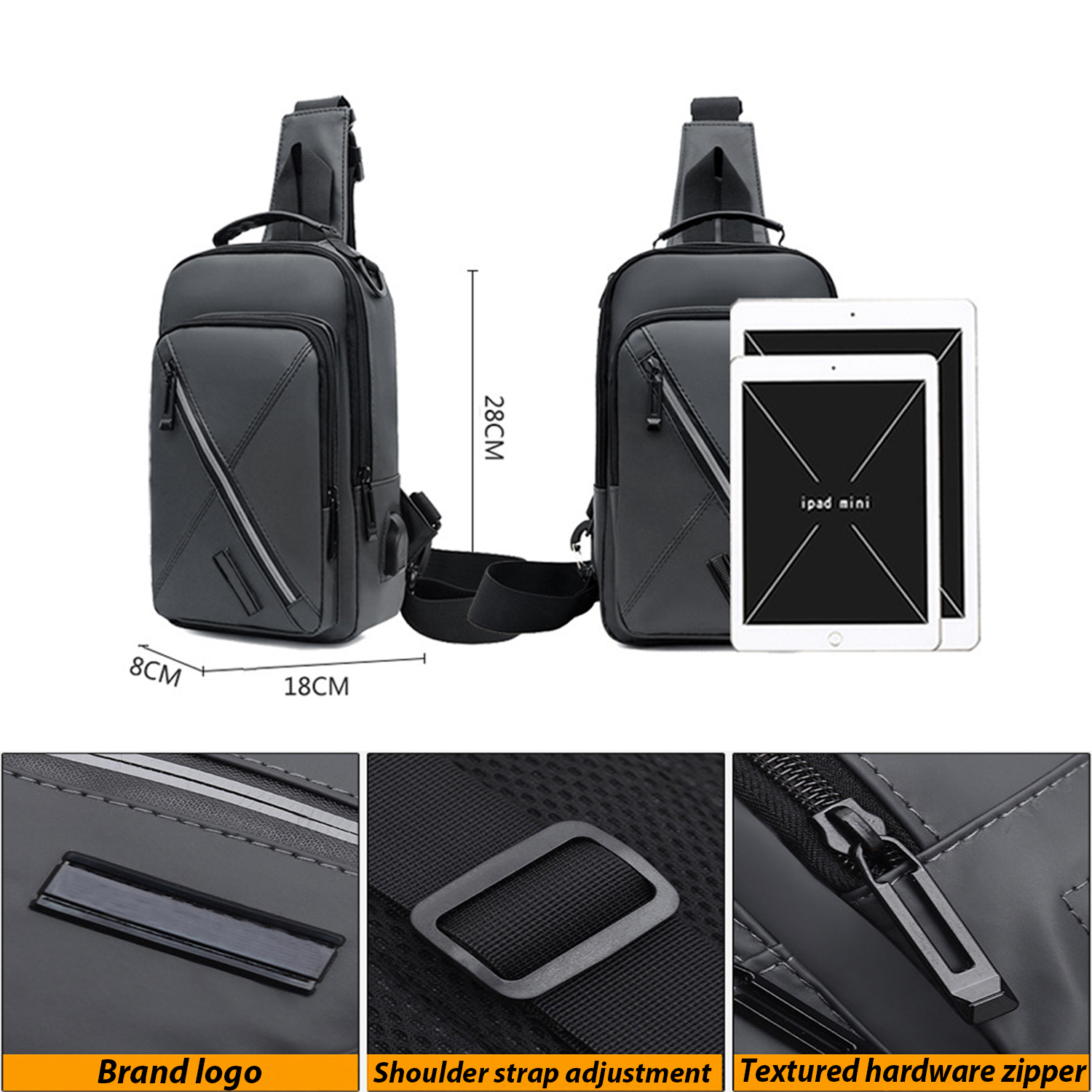 Multifunctional Waterproof Sports Reflective Crossbody Bag 3