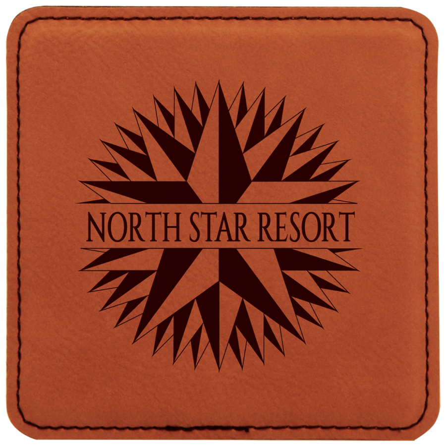 Leather Square Coaster, 4 x 4 x 5/32" 20