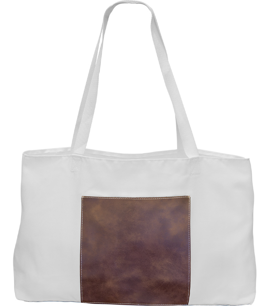Rustic / SilverWhite Laserable Leather Gusset Bag 6