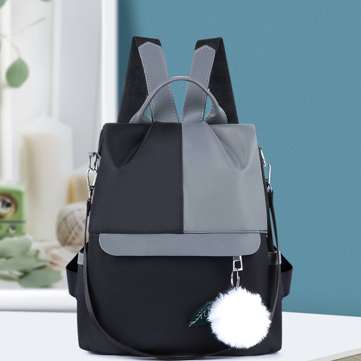 Oxford Patchwork Satchel Backpack 6
