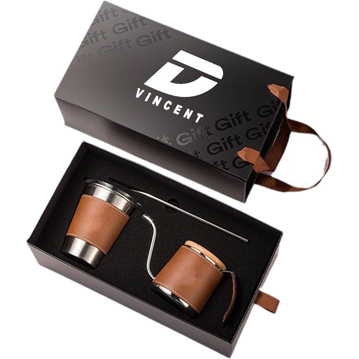Stainless Steel Hand Brewer Coffee Set w/ Box