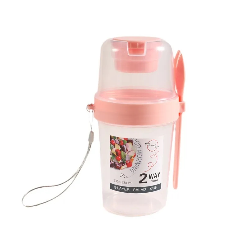 Salad Shaker Cup with Lids and Fork 6