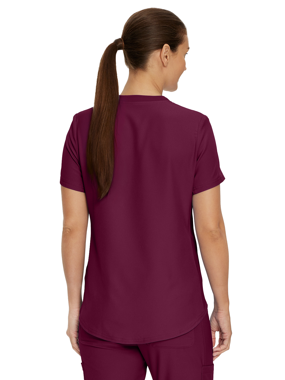 Landau - Forward - Women's Two-Pocket Shirttail Hemline V-Neck Top 2