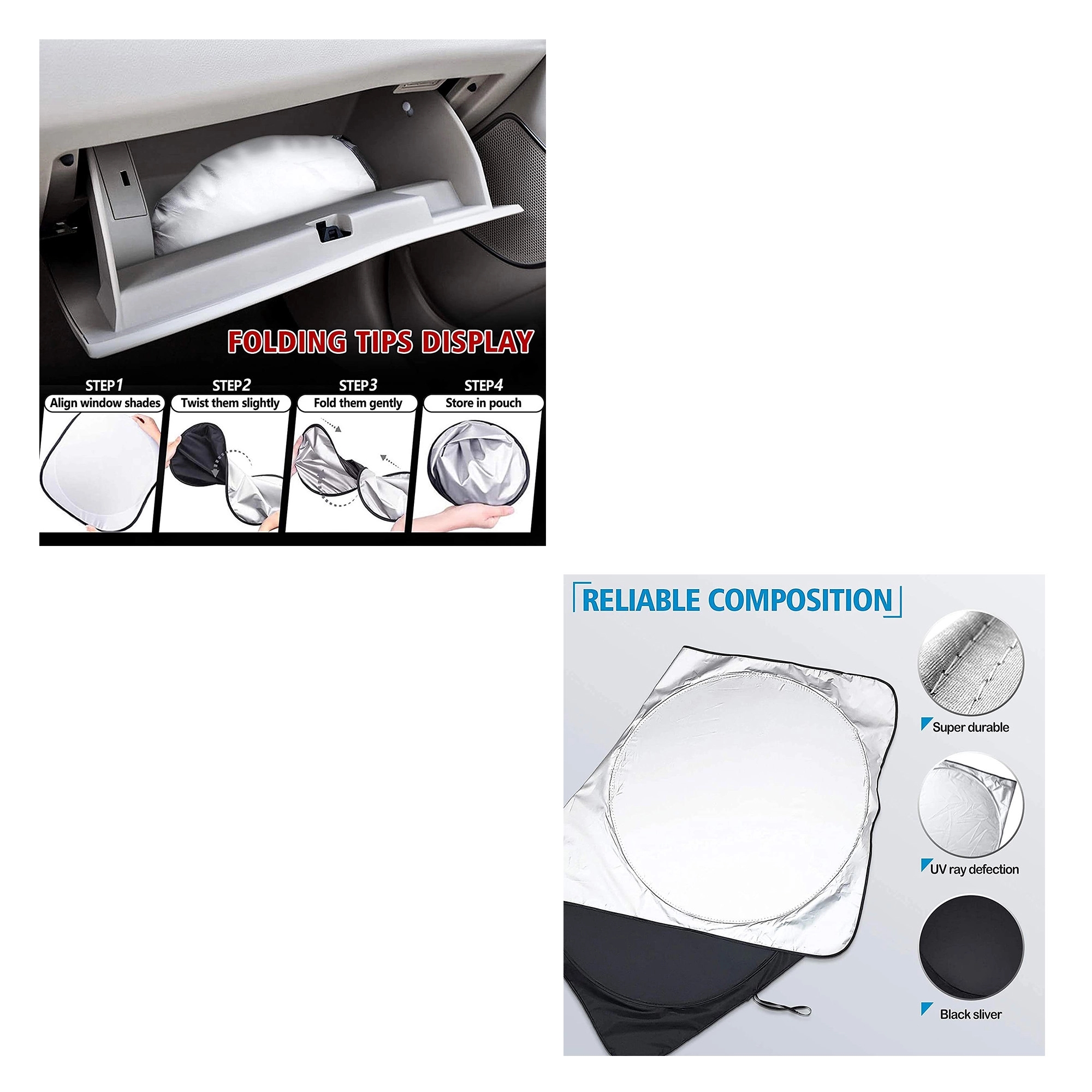 Custom Car Folding Auto Windshield Sunshade With Pouch 4