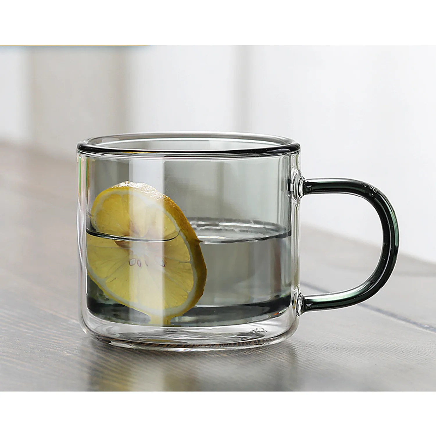 Double Wall Clear Glass Coffee Mugs with handle 4