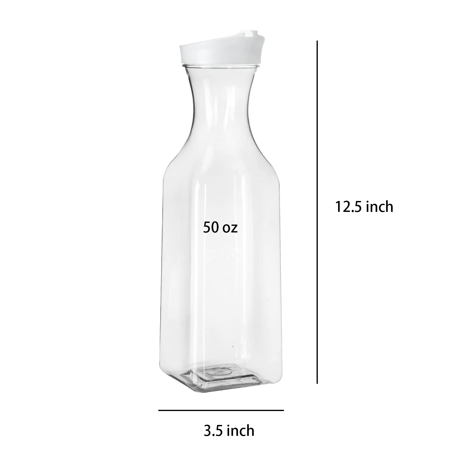 50OZ square transparent plastic juice pot 1