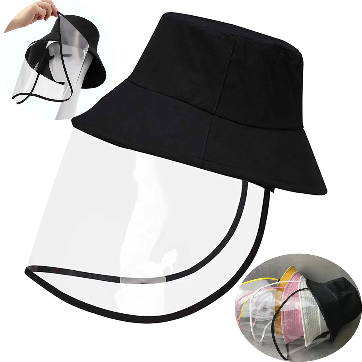 Fishing Bucket Hat With Detachable Transparent Face Mask 2