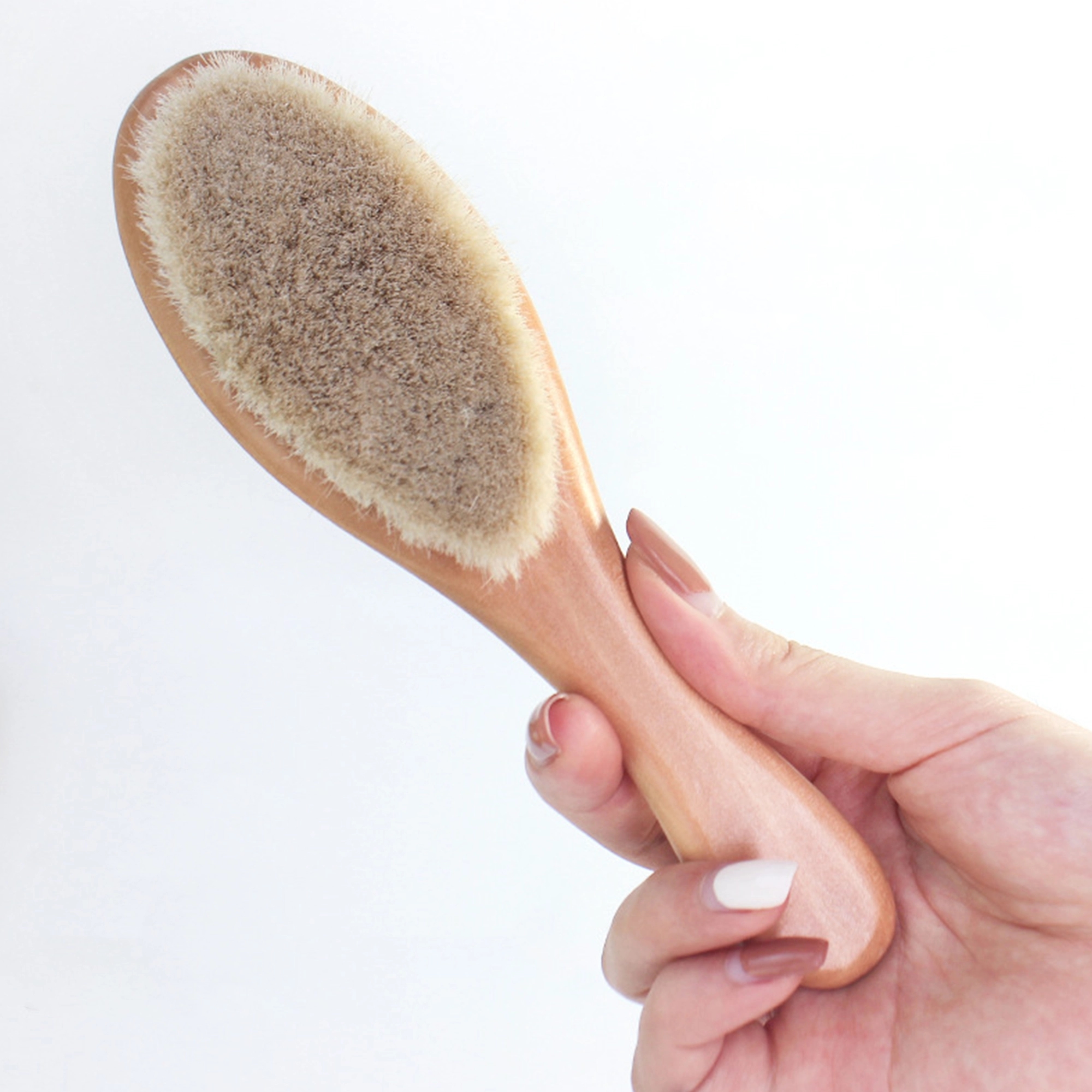 Wooden Baby Powder Spread Goat Hair Skin Body Beard Brush 4