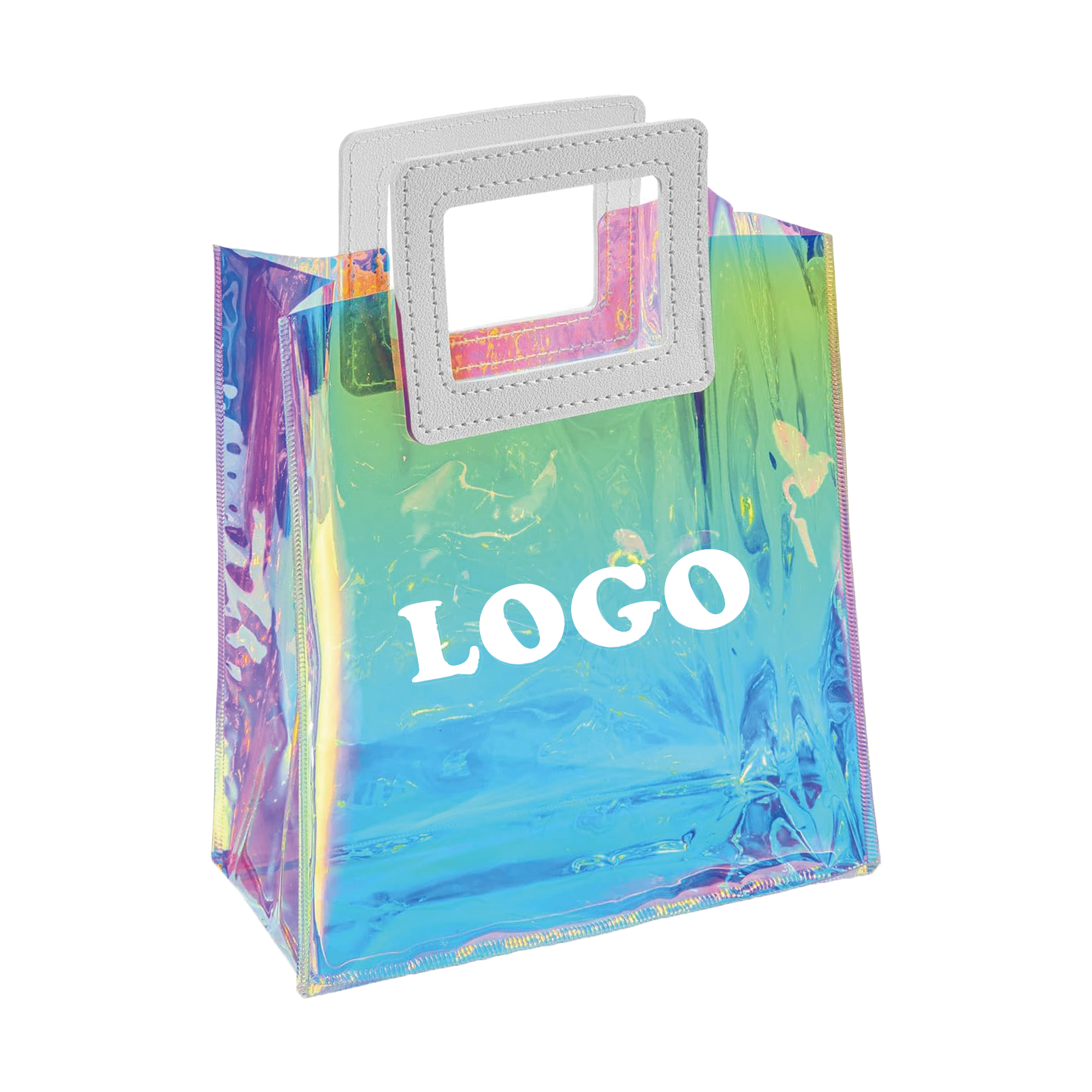 Clear Holographic Reusable Iridescent Tote Gift Bag 3