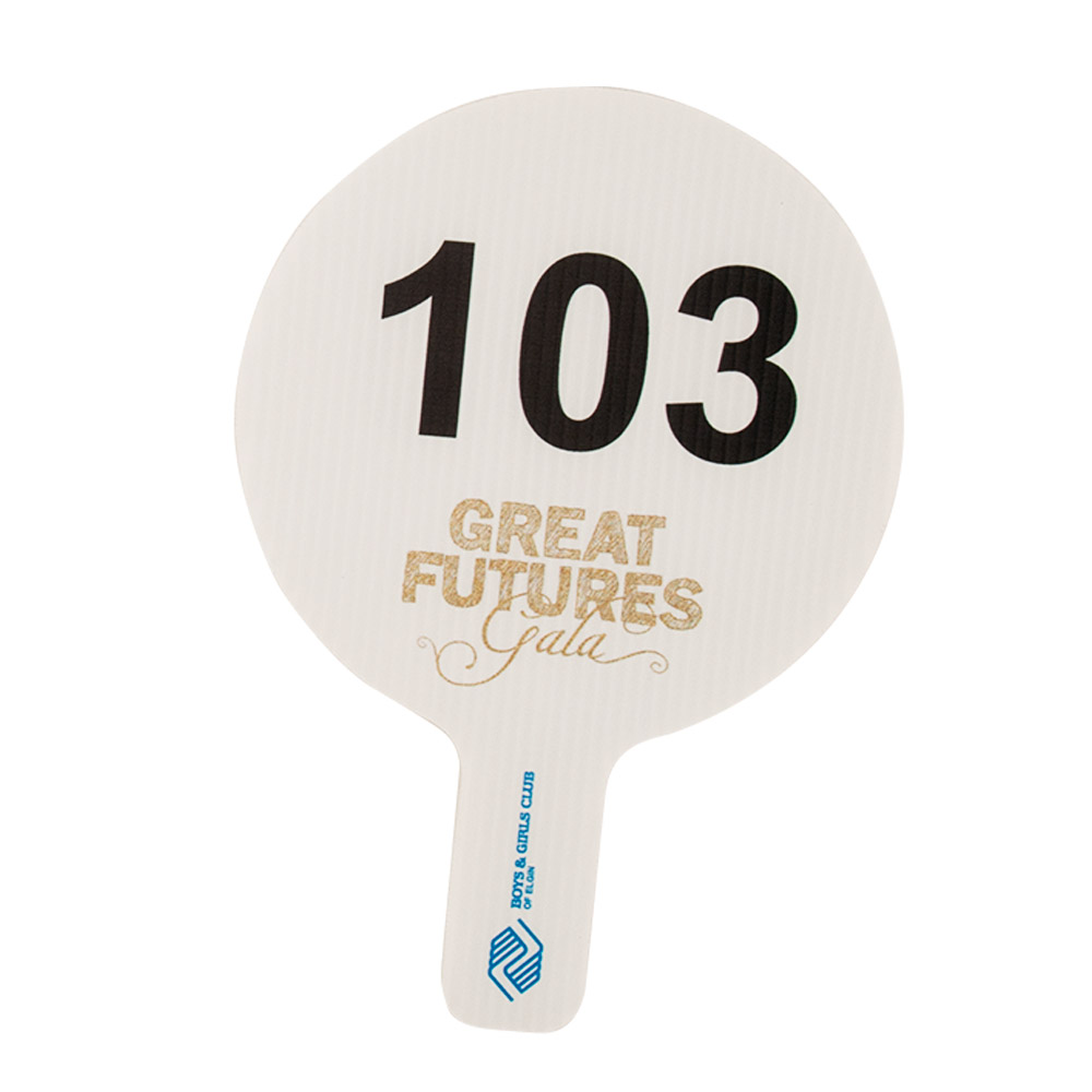 Round Auction Paddle