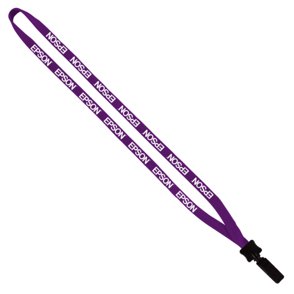 1/2" Cotton Lanyard with Plastic Clamshell & Bulldog Clip 10