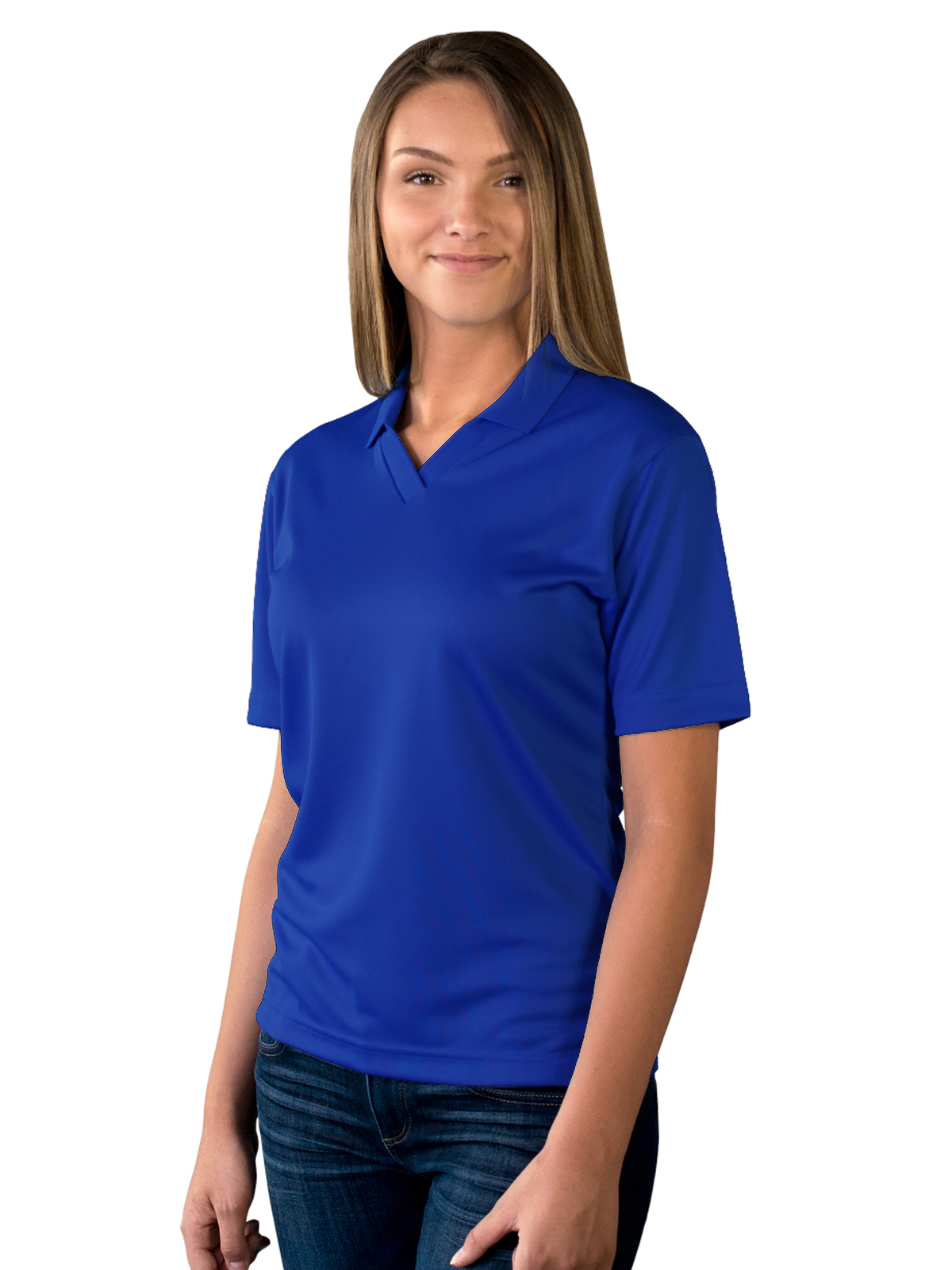 Blue Generation - Women's Pocketless Wicking V-Neck Polo 33
