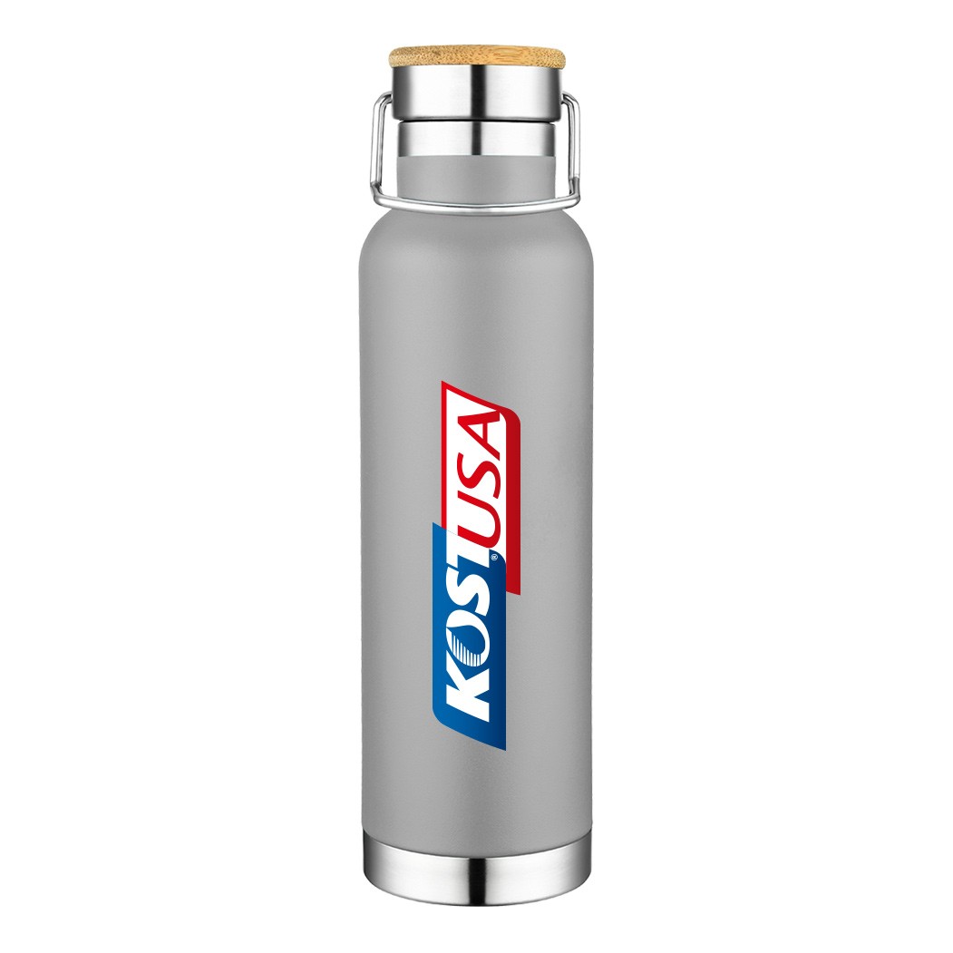 22 oz Stainless Steel Sport & Gym & Hiking Water Bottle With Wood Lid, custom water bottle with logo imprint 5