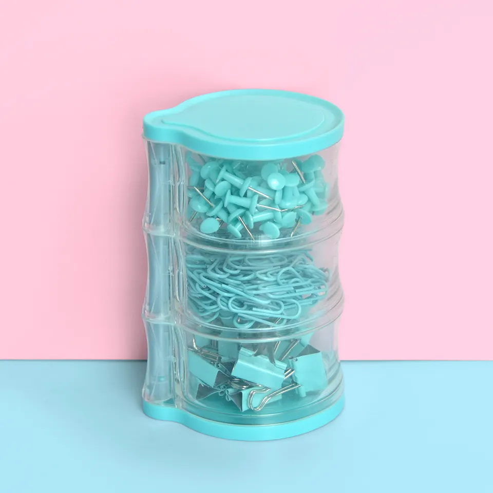 3 Layers Stationery Set / Binder Clips / Push Pins / Paper Clip 2