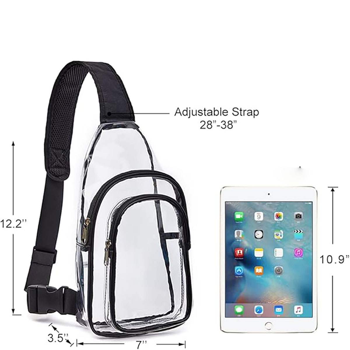 Clear PVC Bags Stadium Approved Shoulder Crossbody Backpacks 3