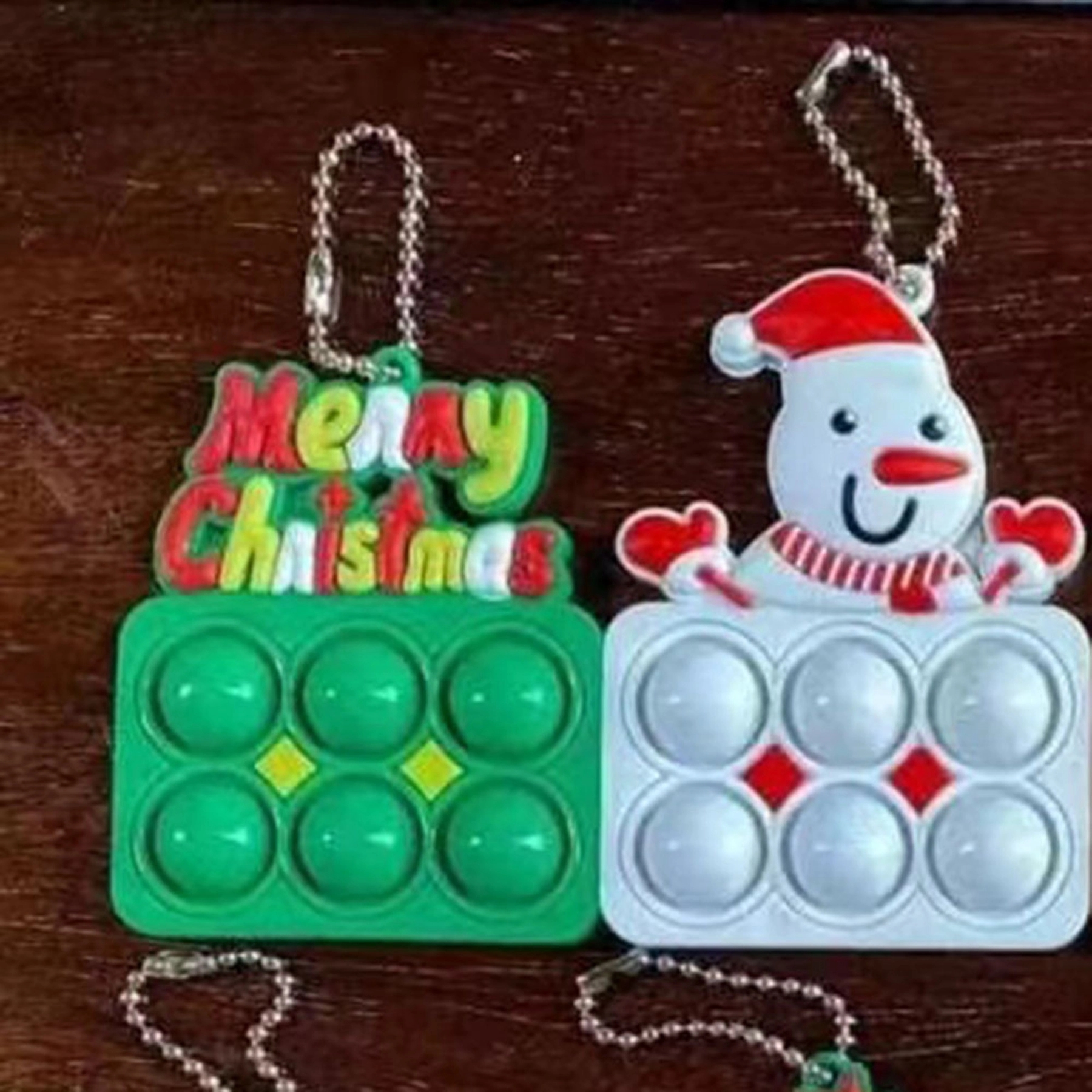 Christmas series Push Bubble Sensory Fidget Toy Keychain 8