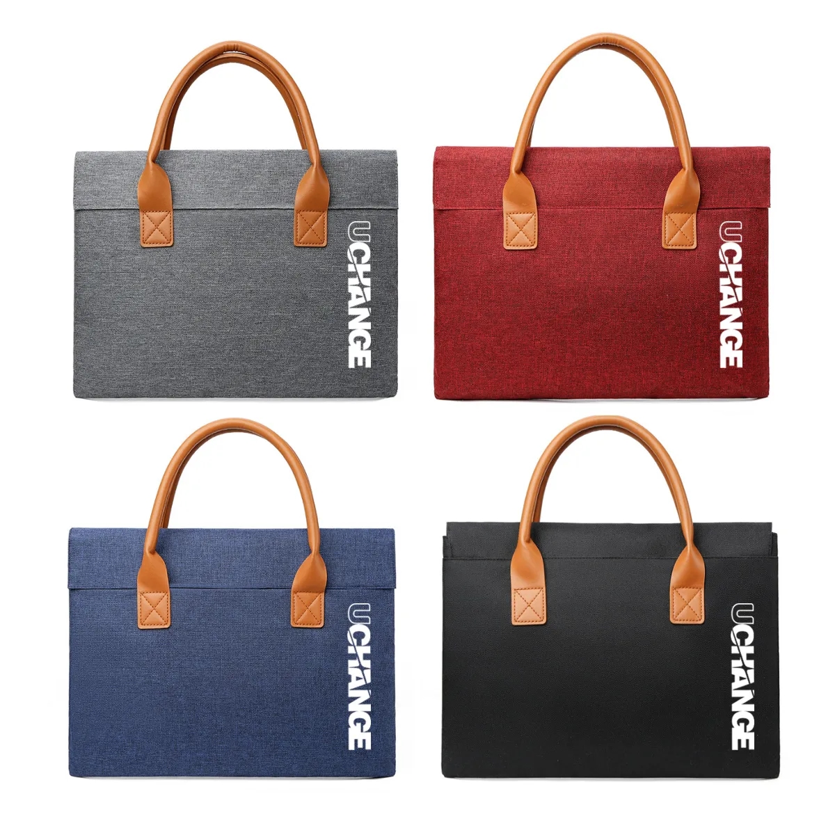 14" Business Laptop Handbag With PU Leather Handles 2