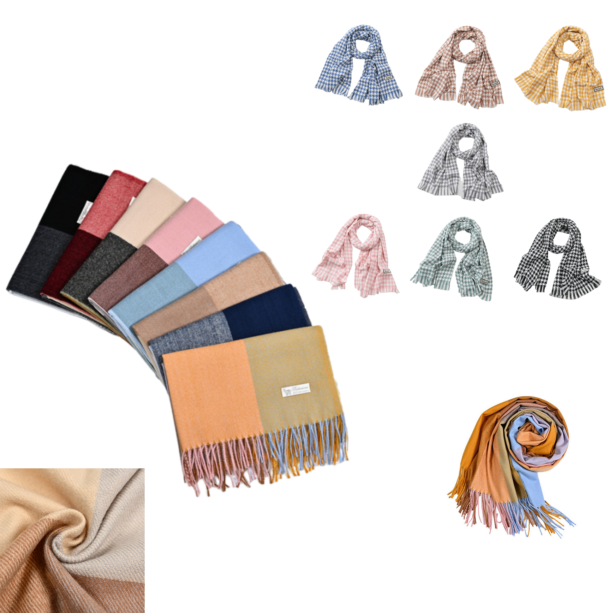 Imitation Cashmere Scarf with Tassel 1