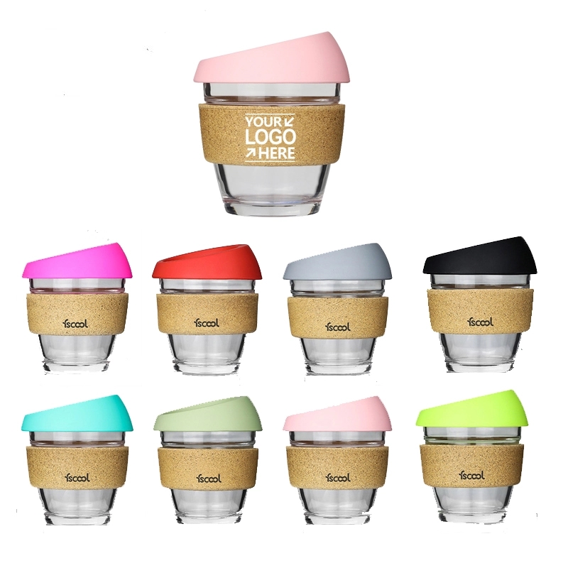 Reusable Glass Coffee Travel Mug with Lid 2