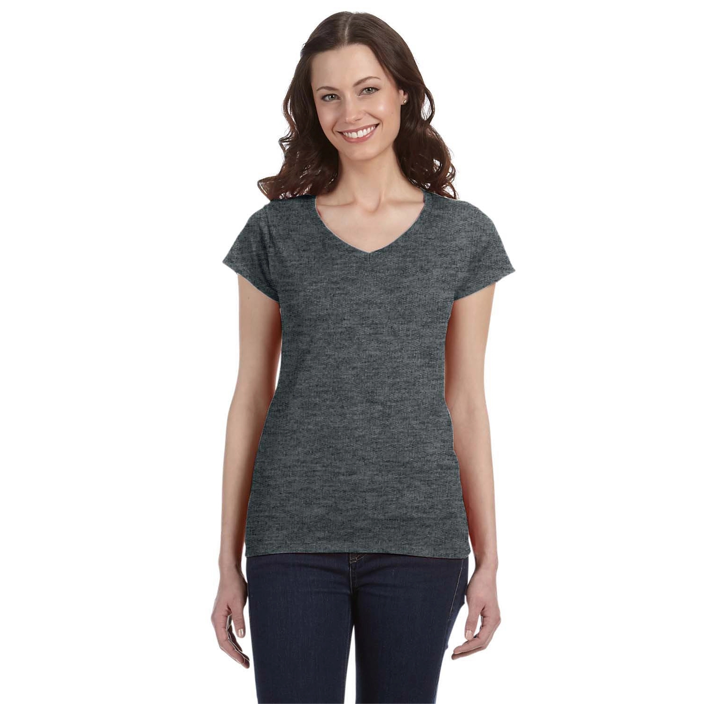 Gildan ladies' Softstyle 4.5 oz Fitted V-Neck T-Shirt 6