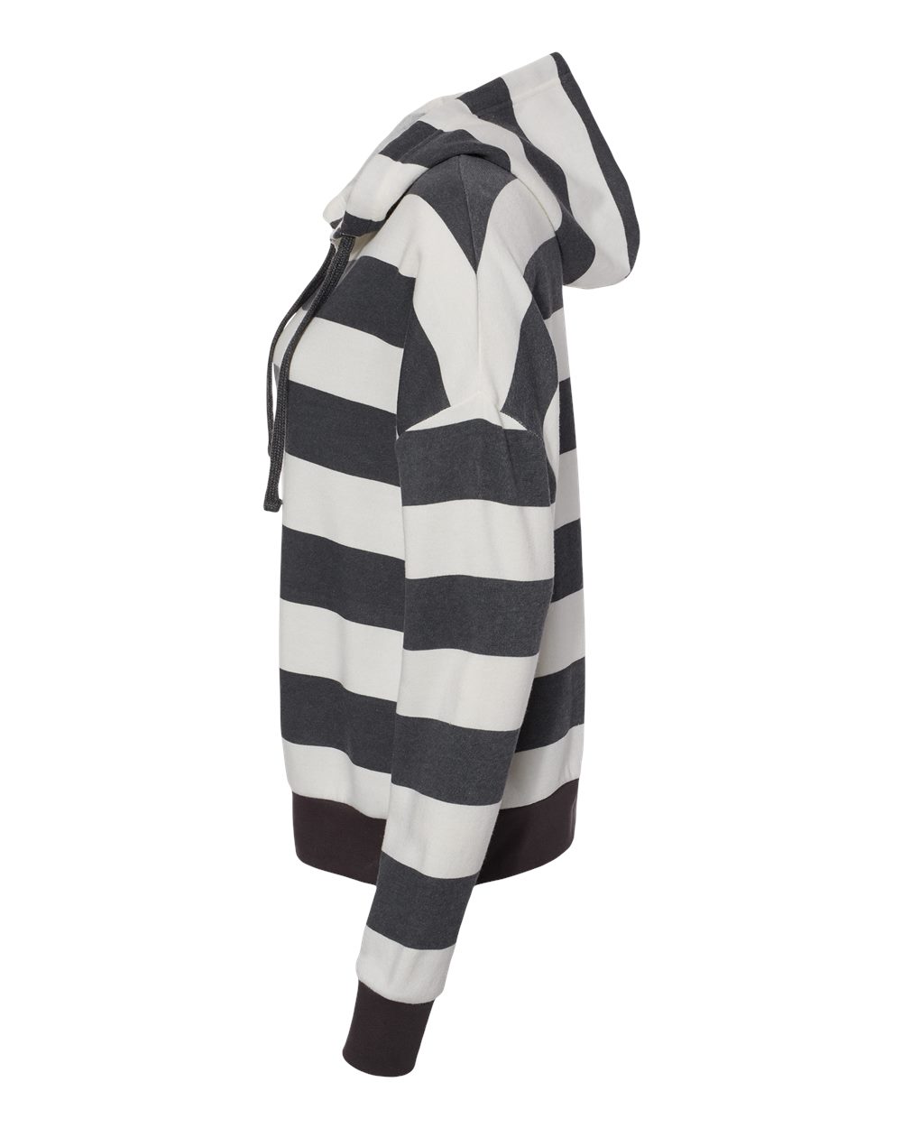 Women's Striped Fleece Boxy Hooded Sweatshirt - W21721 5