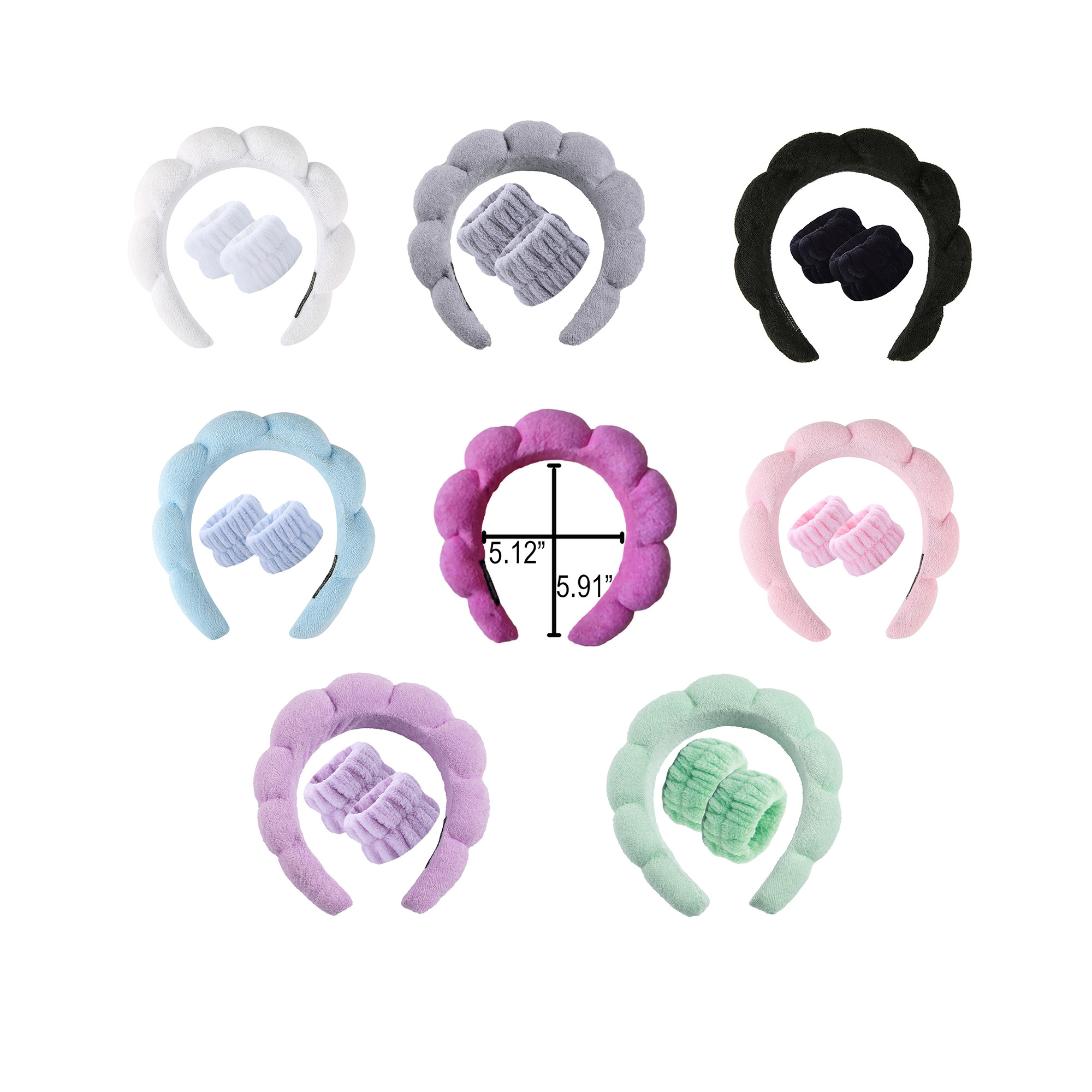 MOQ50 Cloud Shape Terry Cloth Spa Headband 4
