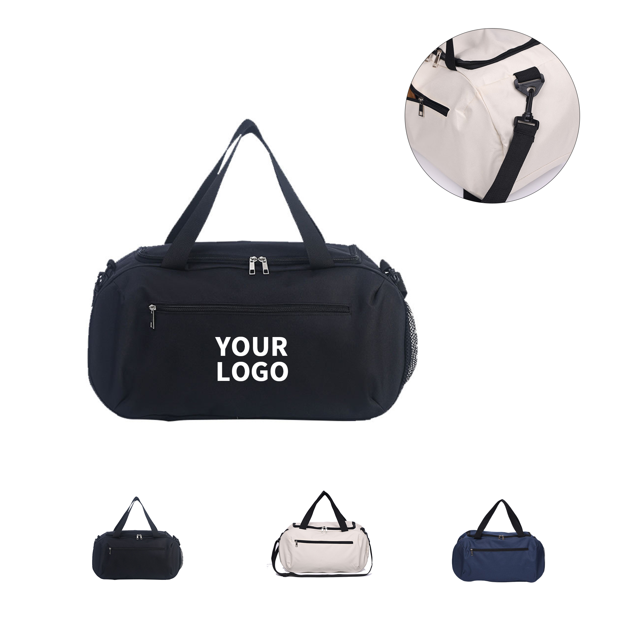Polyester Gym Duffle 20" x 10.2" x 7" Water Resistant 35L 3