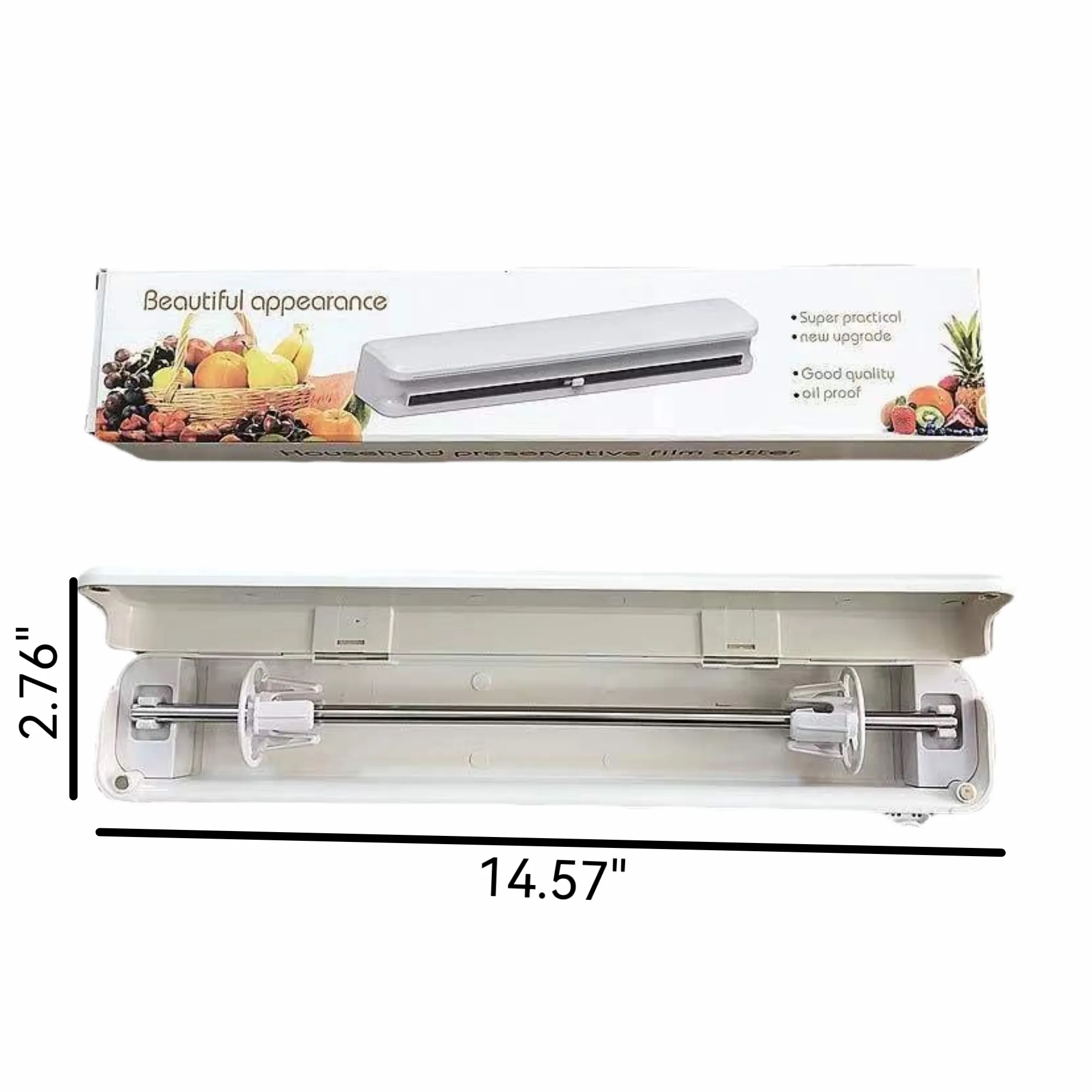 Suction Cup Plastic Wrap Cutter: Adjustable Storage Kitchen 3