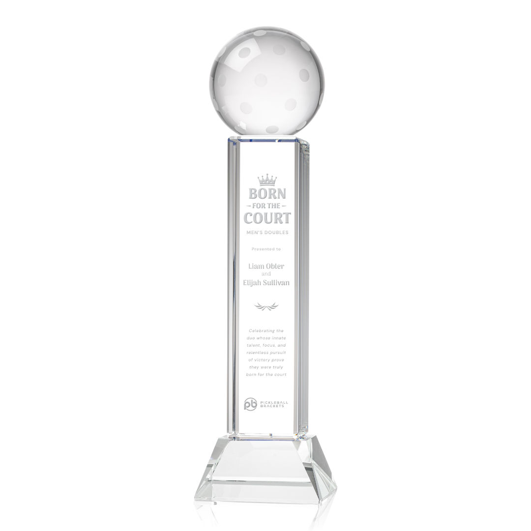 Pickleball Award on Stowe Base - Clear 13