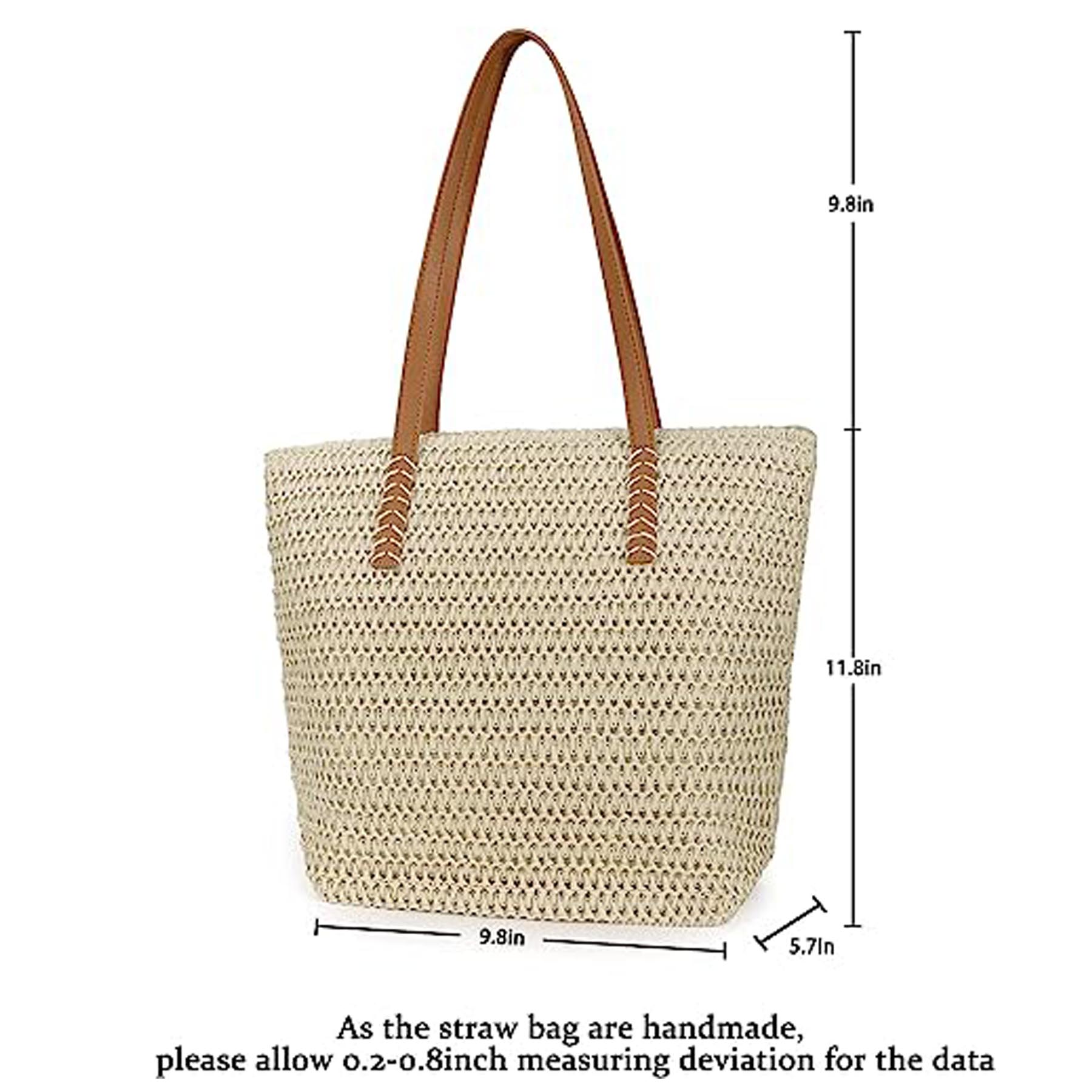 Womens Large Straw Beach Tote Bag 2