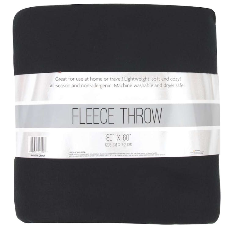 Twin Fleece Blankets - Black 80" x 60" 2