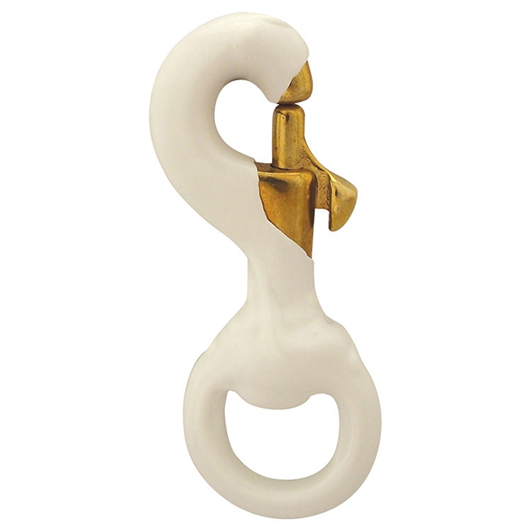 3" Rubber Coated Solid Brass Swivel Snap Hook 2