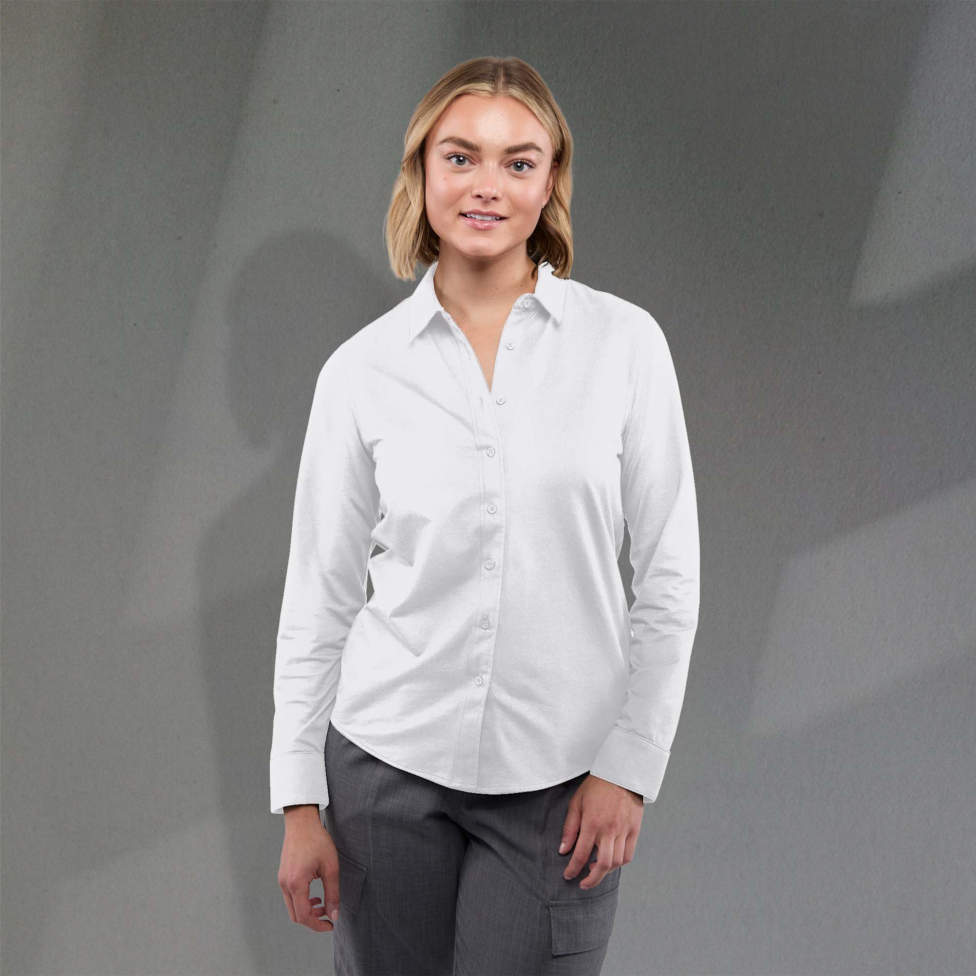 TATRA Eco Long Sleeve Knit Button Up Shirt-Women's