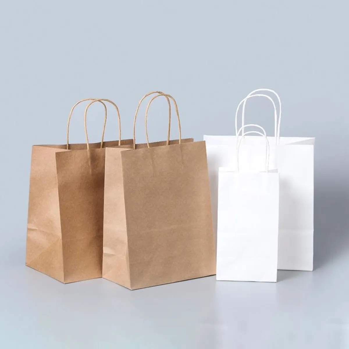 Custom Paper Gift Wrap Bags Kraft Shopping Bags with Handles 5
