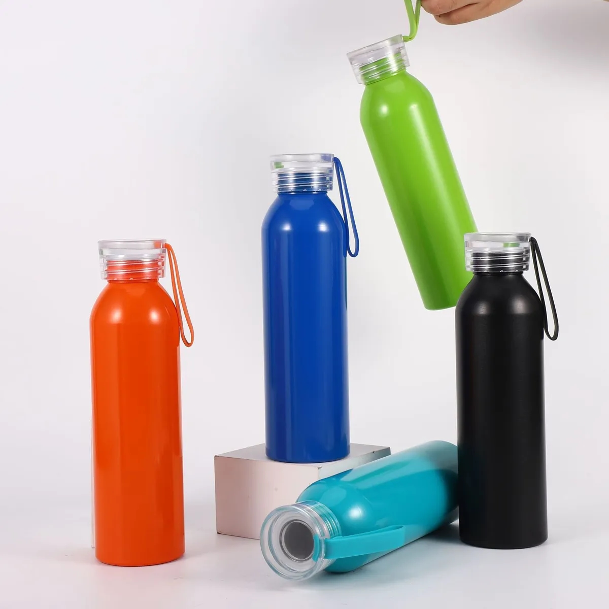 20oz Sports Water Bottle Screw Cap Carry Strap, custom water bottle with logo imprint 5