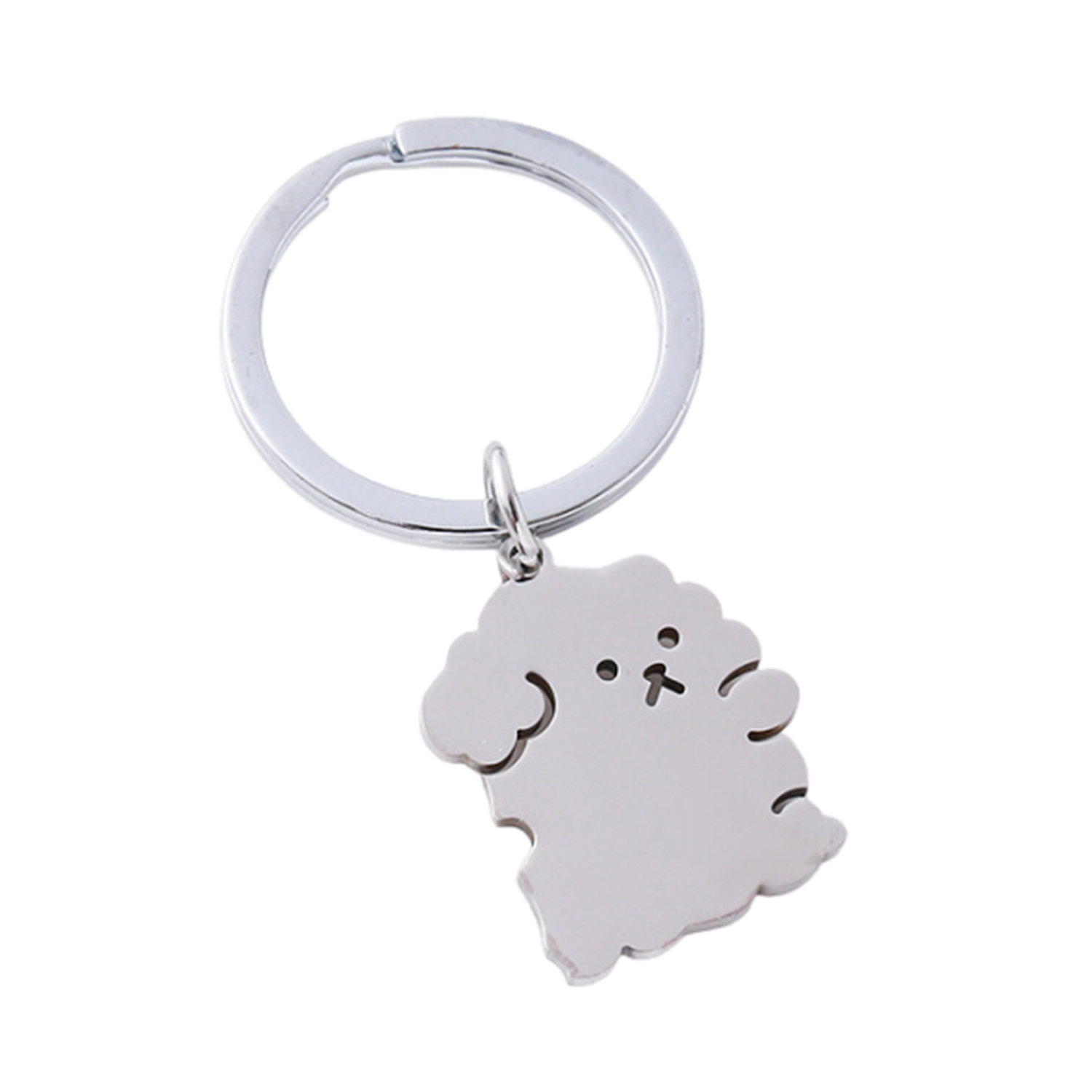 Dog Shape Stainless Steel Keychain 4