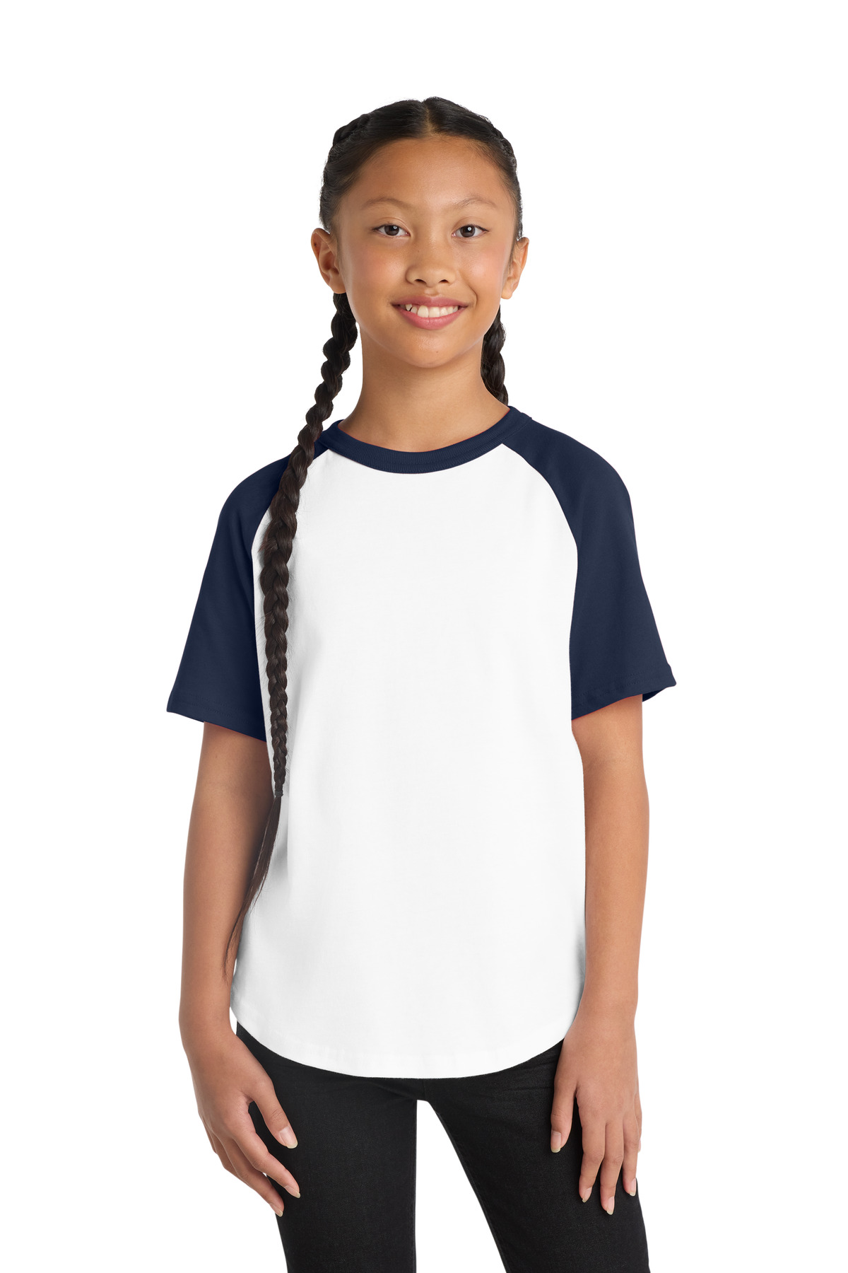 Sport-Tek Youth Short Sleeve Colorblock Raglan Jersey. YT201 1