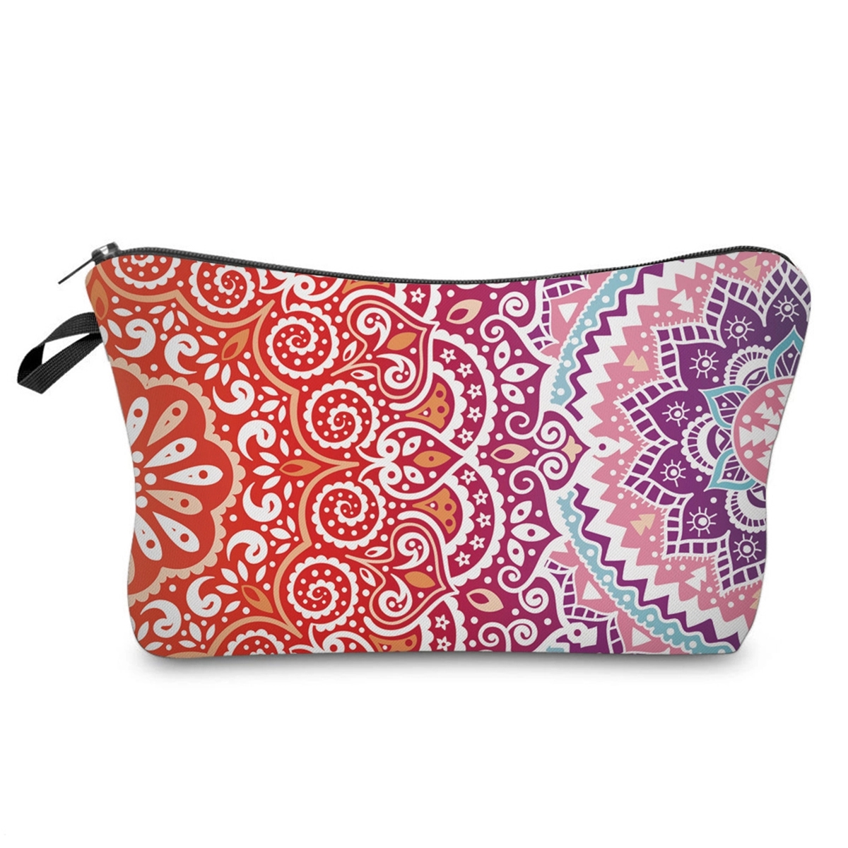 Toiletry Travel Cosmetic Bag with Mandala Flowers 1