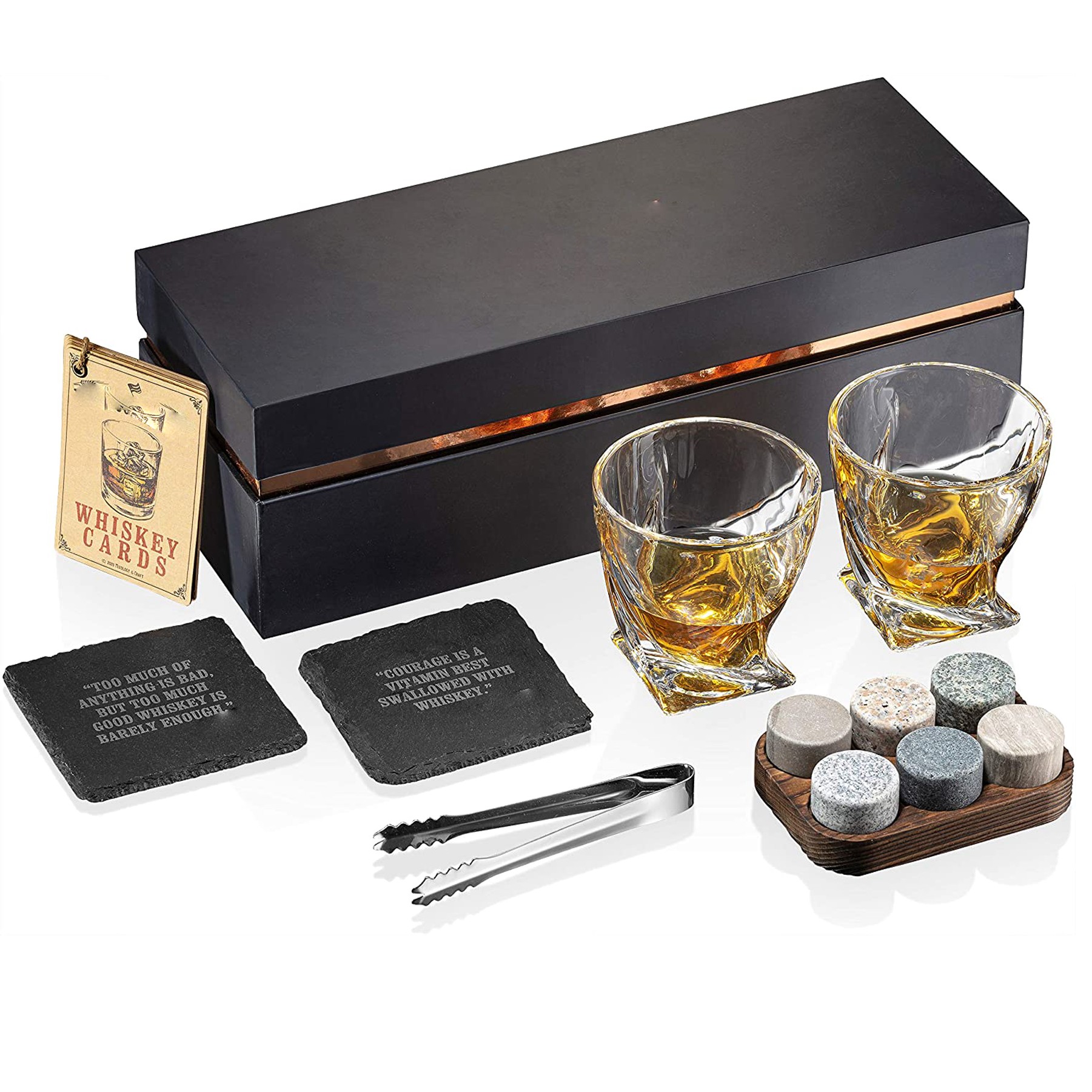 Whiskey Glass and Stones Set with a Classy Gift Box 2