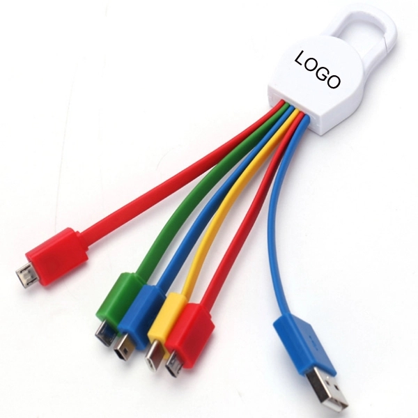 Multi Adpator Charging Cable with Carabiner Clip 4