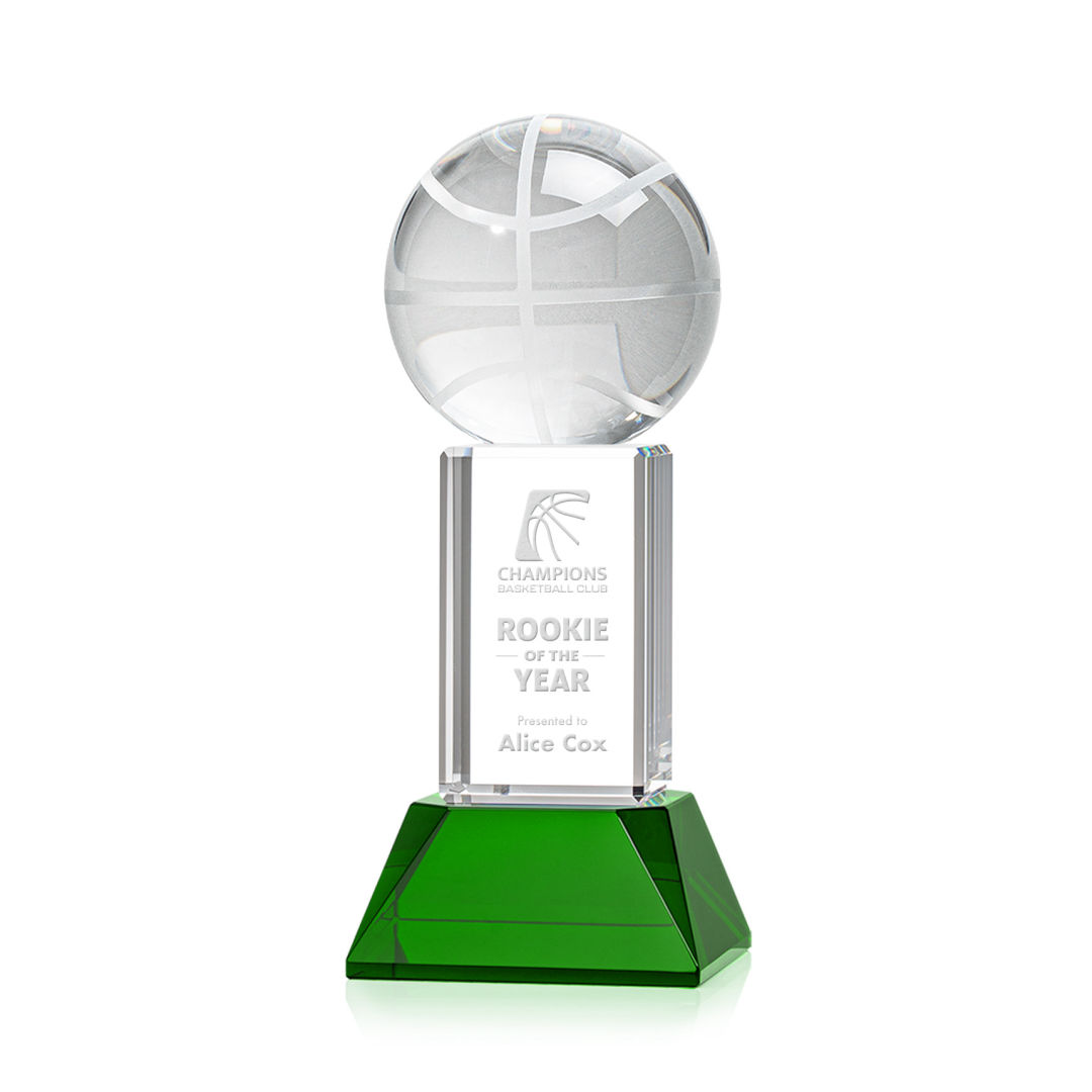 Basketball Award on Stowe Base - Green 15