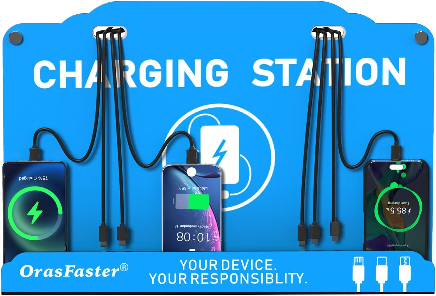 Wall Mounted Cell Phone Charging Station 5