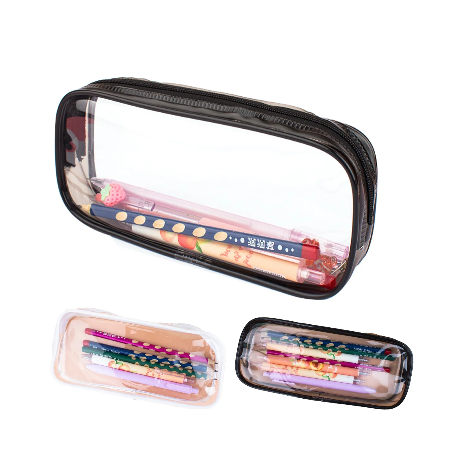 PVC Zipper Pencil Bag Exam Pen Pouch Case 8