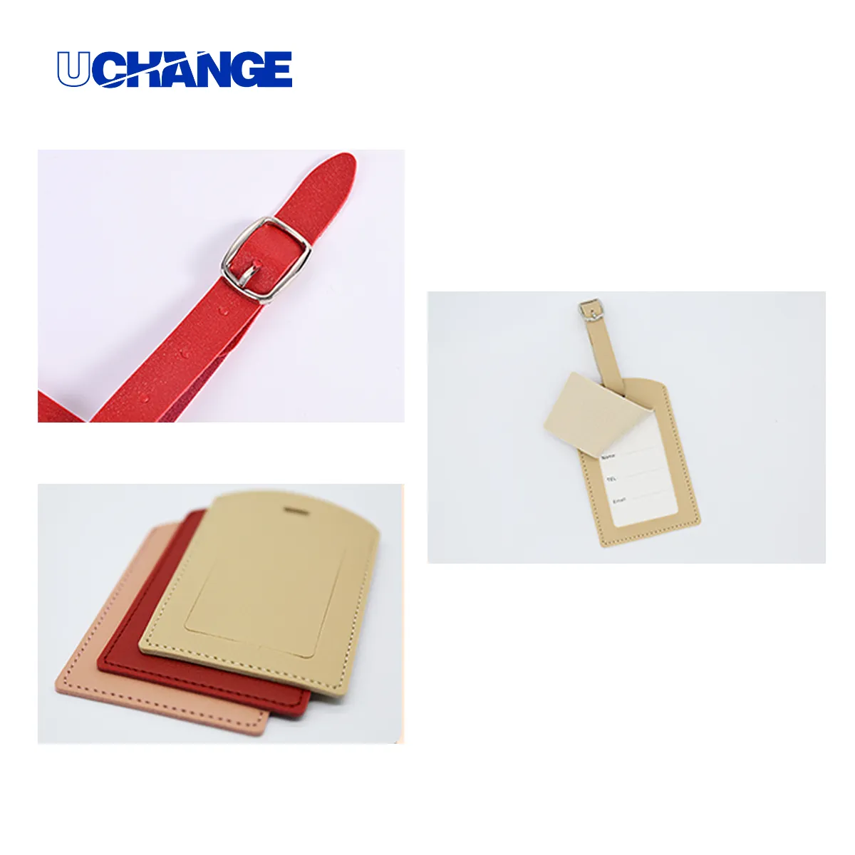 PU Leather Luggage Tag With Buckle Strap 2