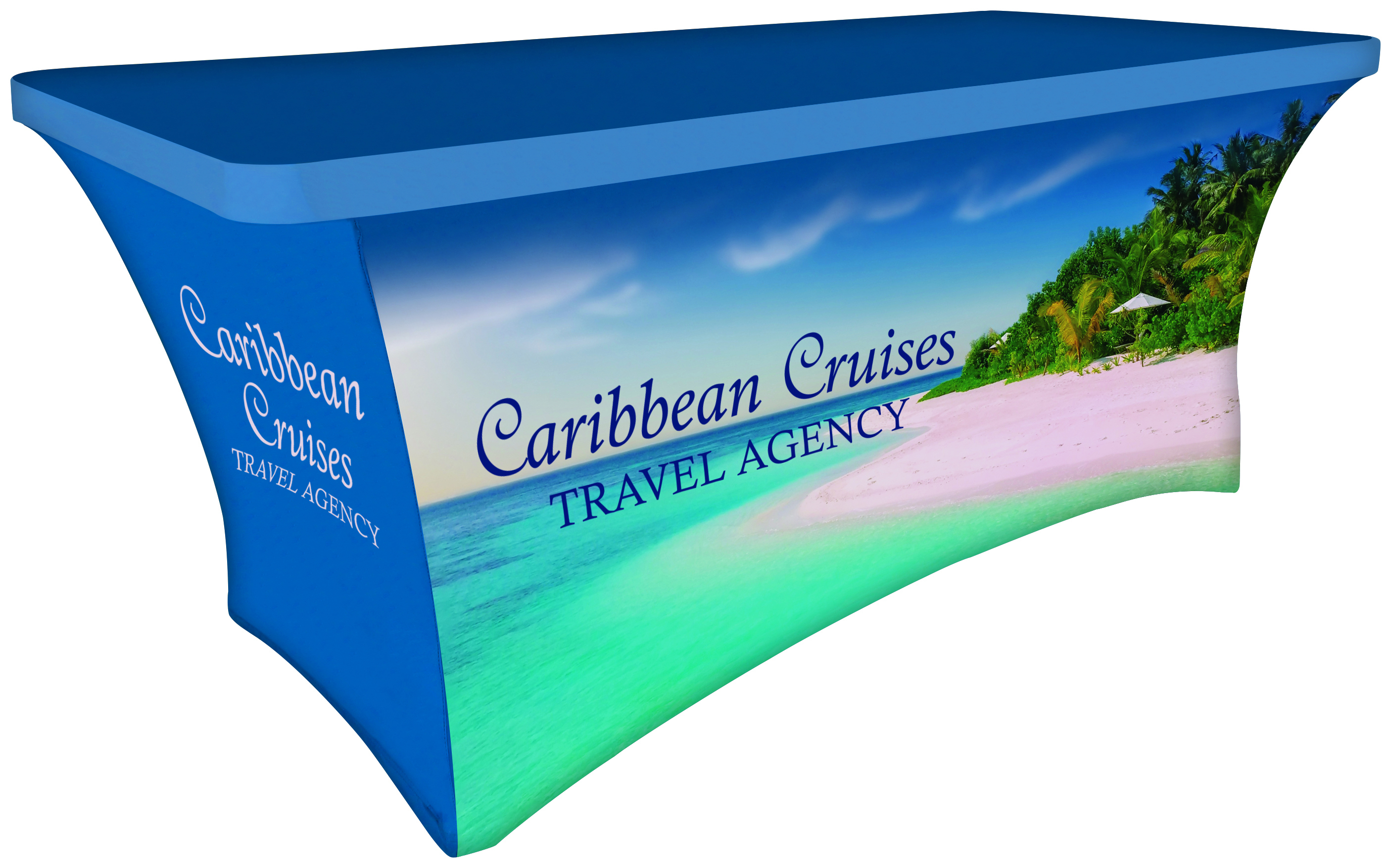 6' Customized Open Back Stretch Style Table Cover 2