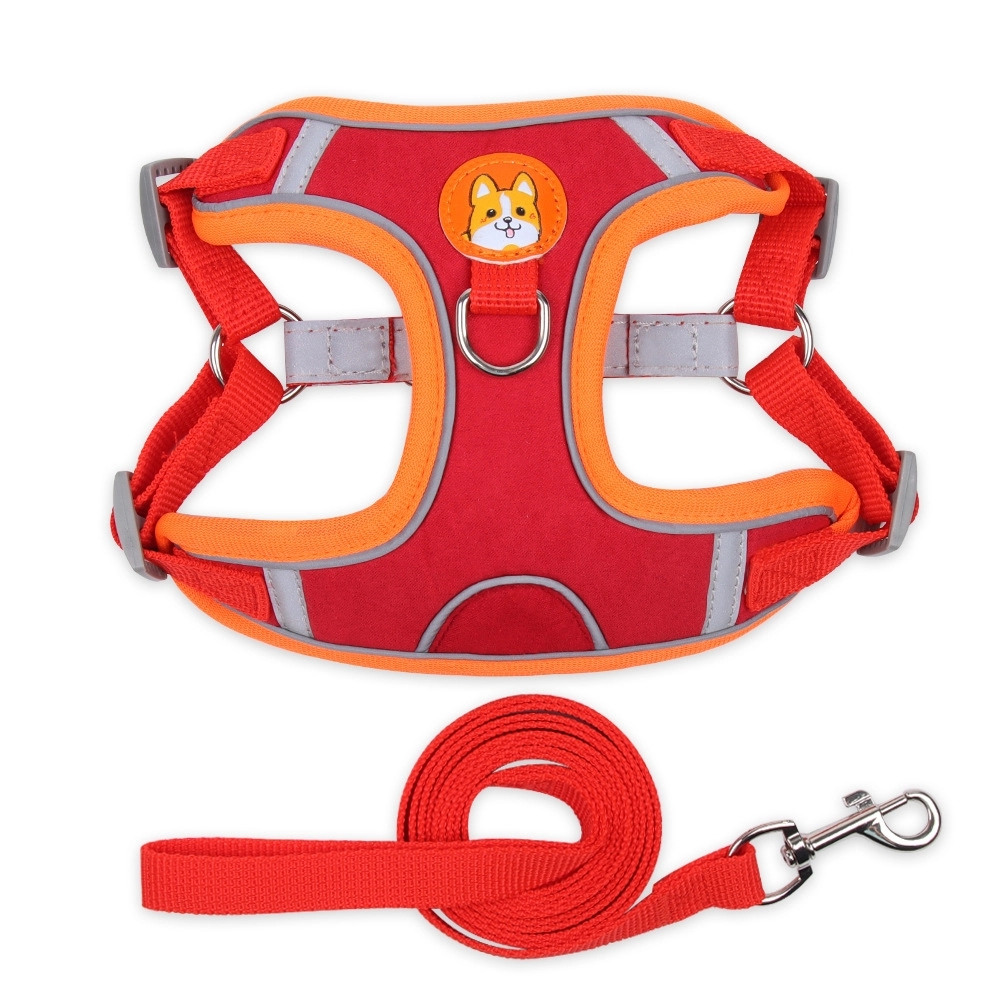 Dog Harness & Leash w/ Reflective Strips 4