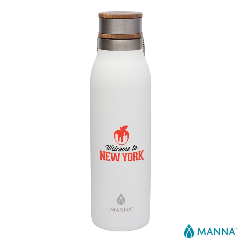Manna™ 18 oz. Ascend Stainless Steel Water Bottle w/ Acacia Lid 27