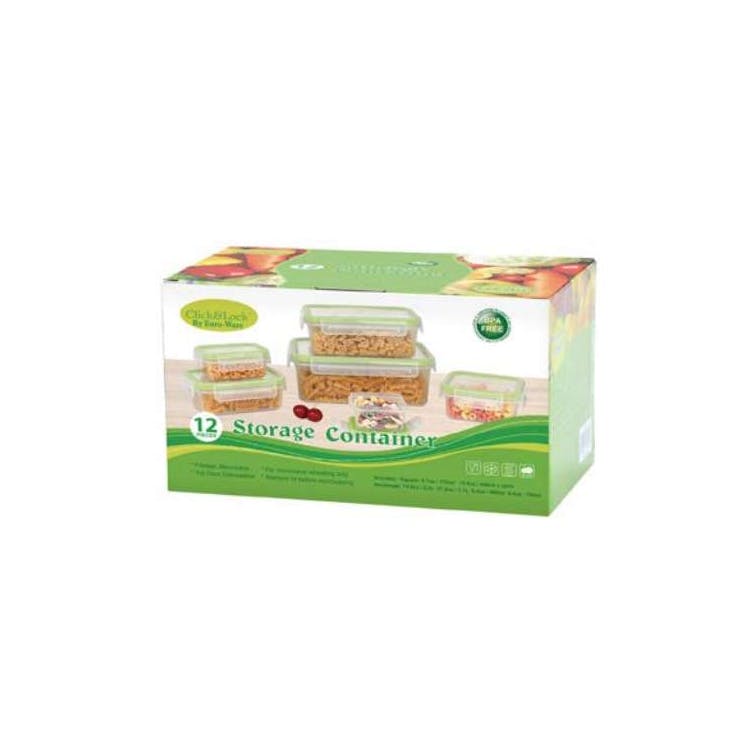 Click & Lock Storage Containers - 12Pc Assorted Sizes 2